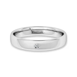 Alianza De Boda Musa Oro Blanco 3,0Mm Diamante 0.02