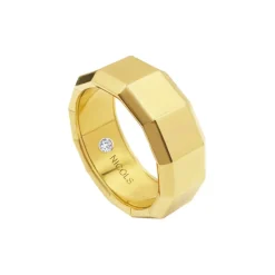 Alianza Hombre Oro Amarillo Diamante 9Mm Zeus