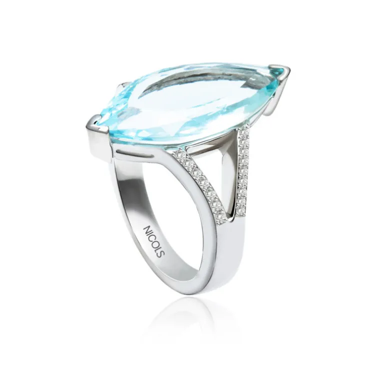 Anillo Aguamarina Marquise
