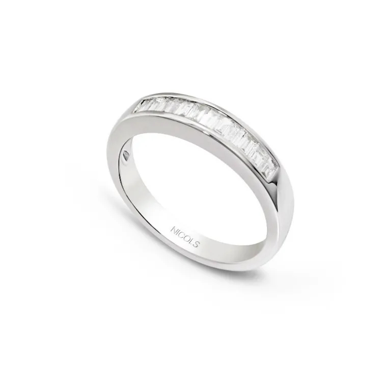 Anillo Alianza Abelia 0.60 Oro Blanco