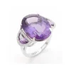 Anillo Amatista y Diamantes Cocktail