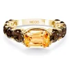 Anillo Citrino Cuarzo Fumé Rainbow Oro Amarillo
