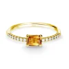 Anillo Citrino Delphina Diamantes Oro Amarillo