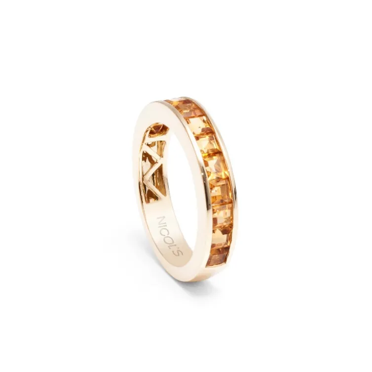 Anillo Citrino Naranja Flúor