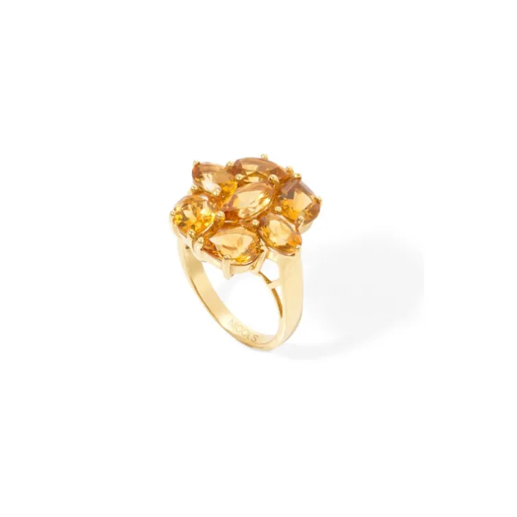 Anillo Citrinos Flowers