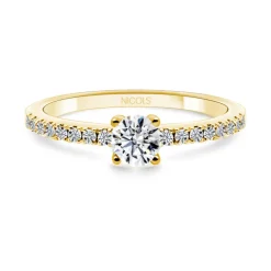 Anillo Compromiso Dafne Petit Diamante 0.30 Oro Amarillo