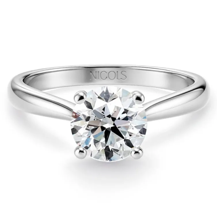 Anillo compromiso diamante 0,10 a 0,70 Ct Nicole oro blanco 18K