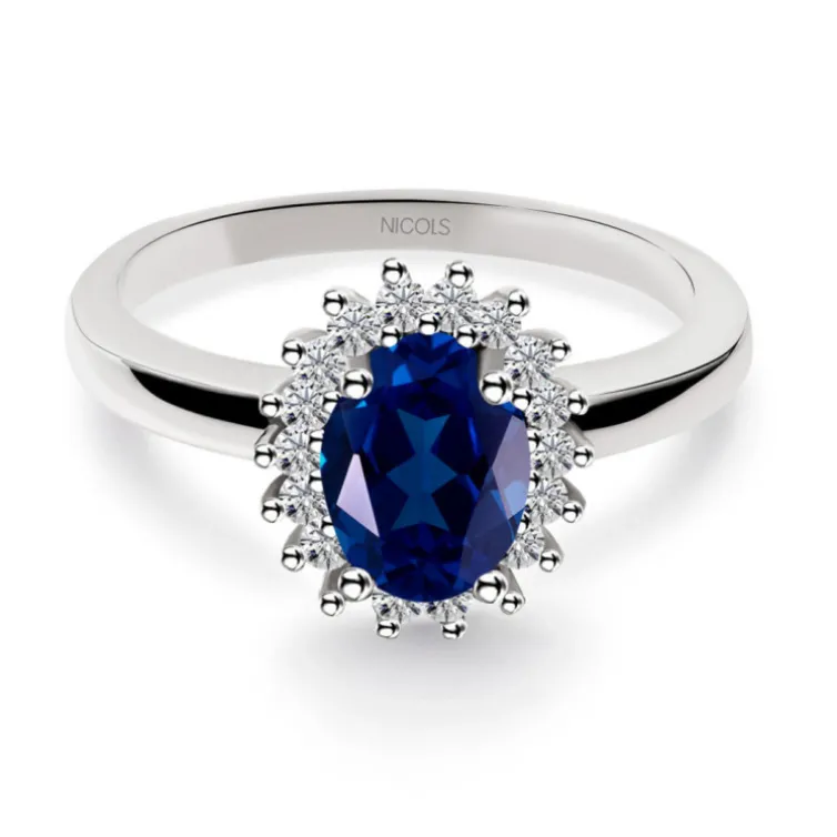 Anillo Compromiso Zafiro Dalia 1.00