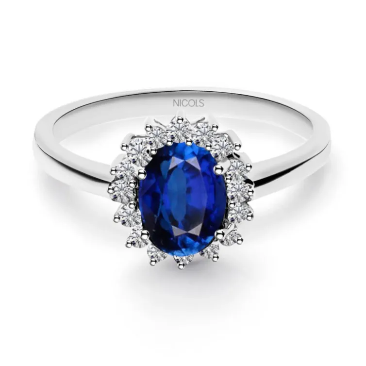 Anillo Compromiso Zafiro Dalia 0.95