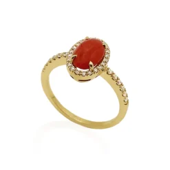 Anillo Coral Oval Red Velvet 11X8Mm