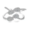 Anillo de oro blanco y diamantes doble brazo Aura