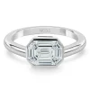 Anillo Diamante 0.55 Ct Talla Esmeralda Vrait Horizontal