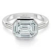 Anillo Diamante 0.80 Ct Talla Esmeralda Vrait Horizontal