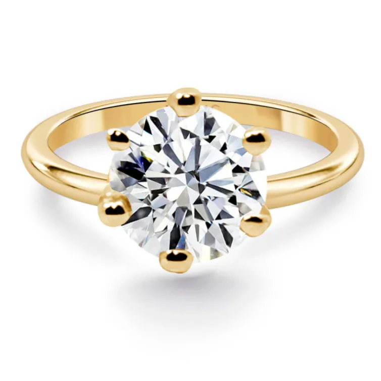 Anillo Diamante 2ct H VS Solitario Charlotte oro amarillo