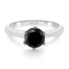 Anillo Diamante Negro Solitario Black Power