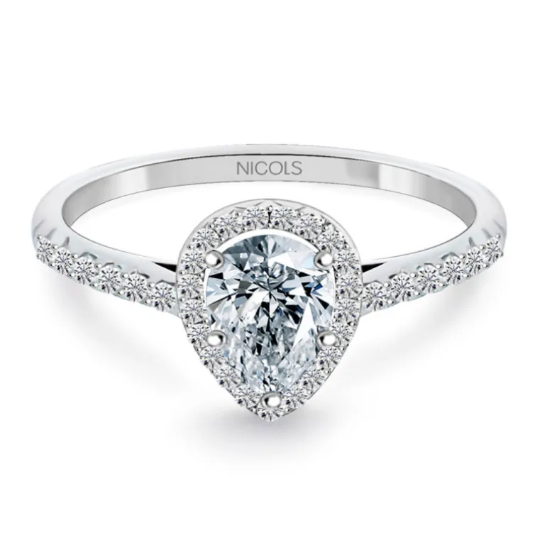 Anillo Diamante Pera Solitario 0.75 Quilates