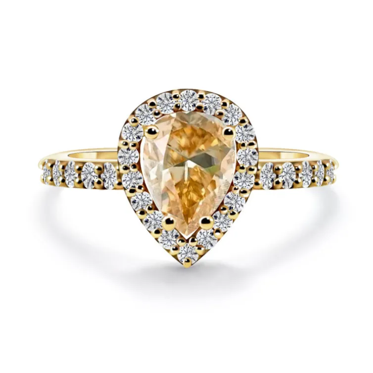 Anillo Diamante Pera Solitario 0.96 Quilates