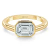 Anillo Diamantes 0.55 Ct Talla Esmeralda Vrait Horizontal