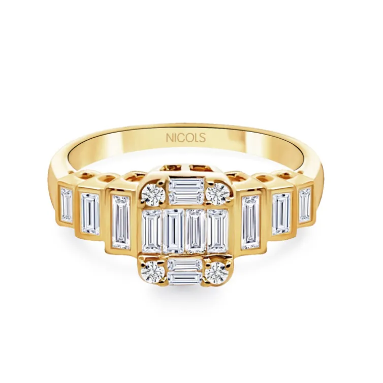 Anillo Diamantes 0.90 Minerva Oro Amarillo