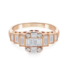 Anillo Diamantes 0.90 Minerva Oro Rosa