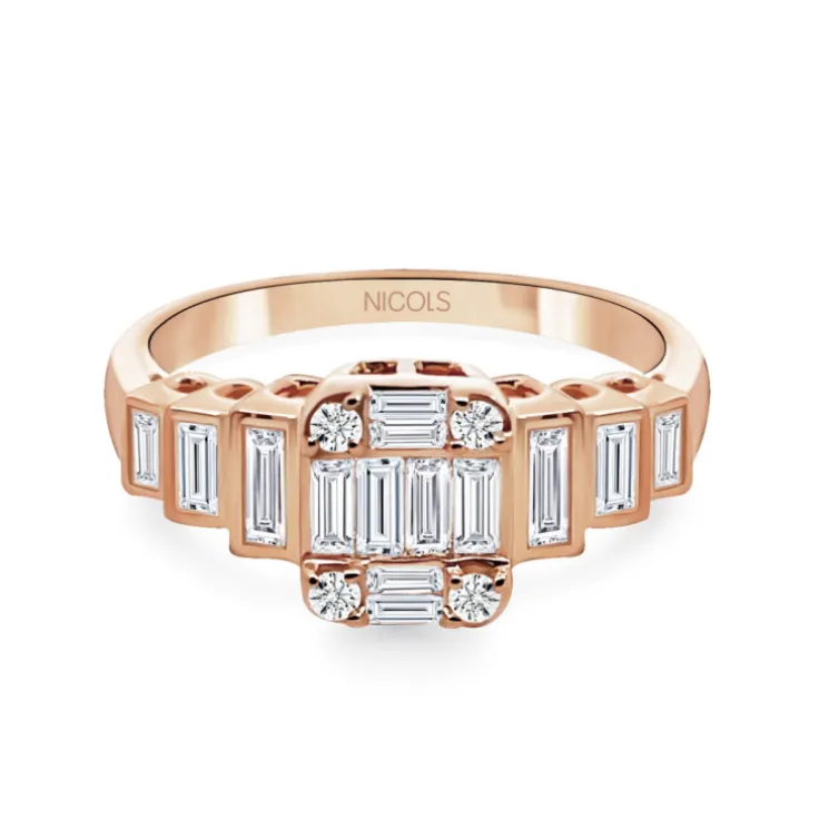 Anillo Diamantes 0.90 Minerva Oro Rosa