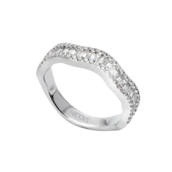 Anillo Diamantes Abelia 0.65 Oro Blanco Ondas