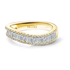 Anillo Diamantes Abelia 0.60 Oro Amarillo Onda