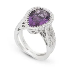 Anillo Diamantes Amatista Aires Del Este