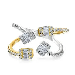 Anillo diamantes Aura oro amarillo y blanco