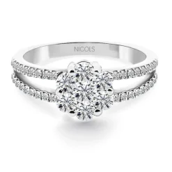 Anillo Diamantes Camelia Doble