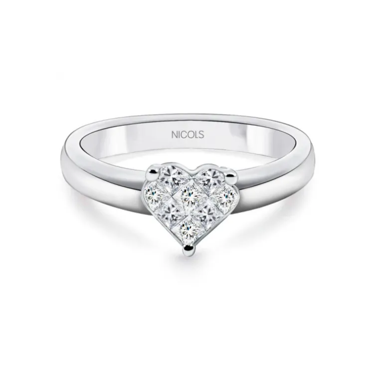 Anillo Diamantes Corazón Love 0.30