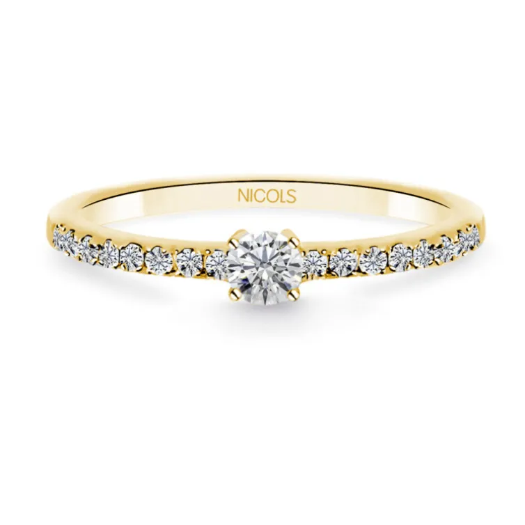 Anillo Diamantes Dafne Petit 0.15 Oro Amarillo