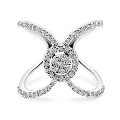 Anillo diamantes doble brazo onda Aura 0,50Ct.