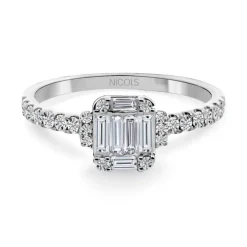 Anillo Diamantes Electra 0.58 Oro Blanco