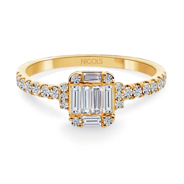 Anillo Diamantes Electra 0.58 Oro Amarillo