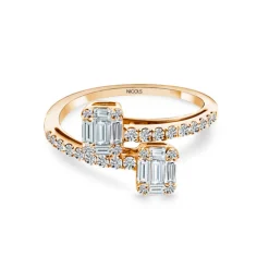 Anillo Diamantes Electra 0.85 Tu Y Yo Oro Rosa