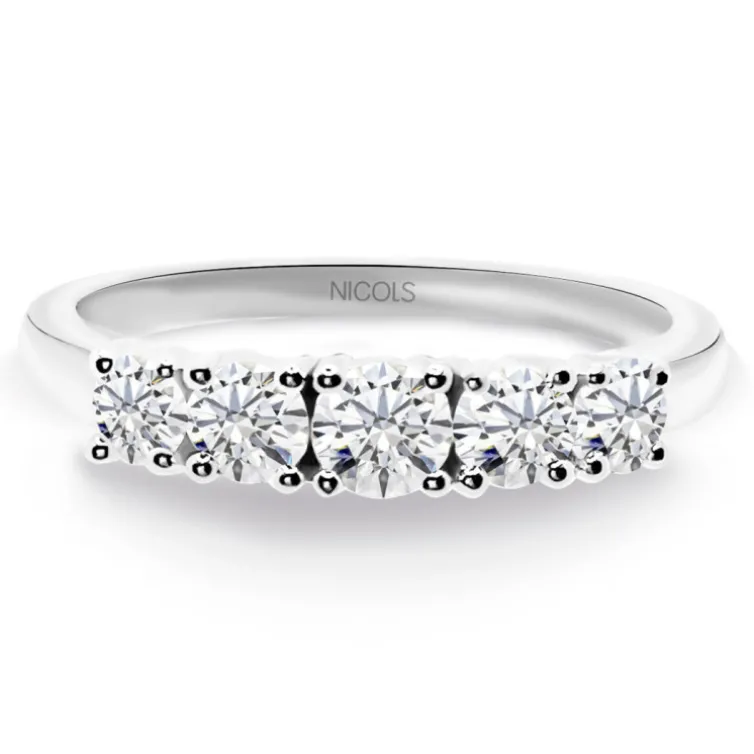 Anillo Diamantes Eloise 0.70 Oro Blanco