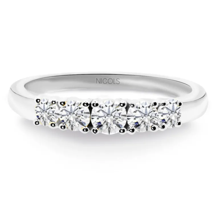 Anillo Diamantes Eloise 0.55 Oro Blanco