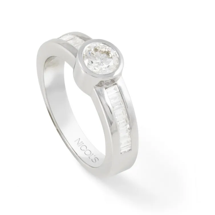 Anillo Diamantes Emily 1.24 Oro Blanco