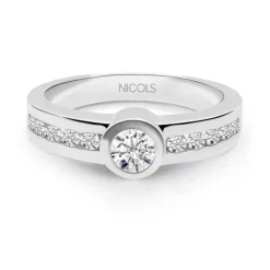 Anillo Diamantes Emily 0.50 Oro Blanco