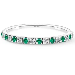 Anillo Diamantes Esmeralda Azalea 0.12 Oro Blanco