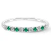 Anillo Diamantes Esmeralda Azalea 0.08 Oro Blanco