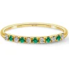 Anillo Diamantes Esmeralda Azalea 0.08 Oro Amarillo