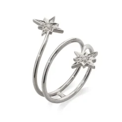 Anillo Diamantes Estrella Fugaz Cola Doble Little Details