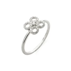 Anillo Diamantes Flor Redonda Little Details