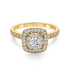 Anillo Diamantes Gardenia 0.78 Oro Amarillo