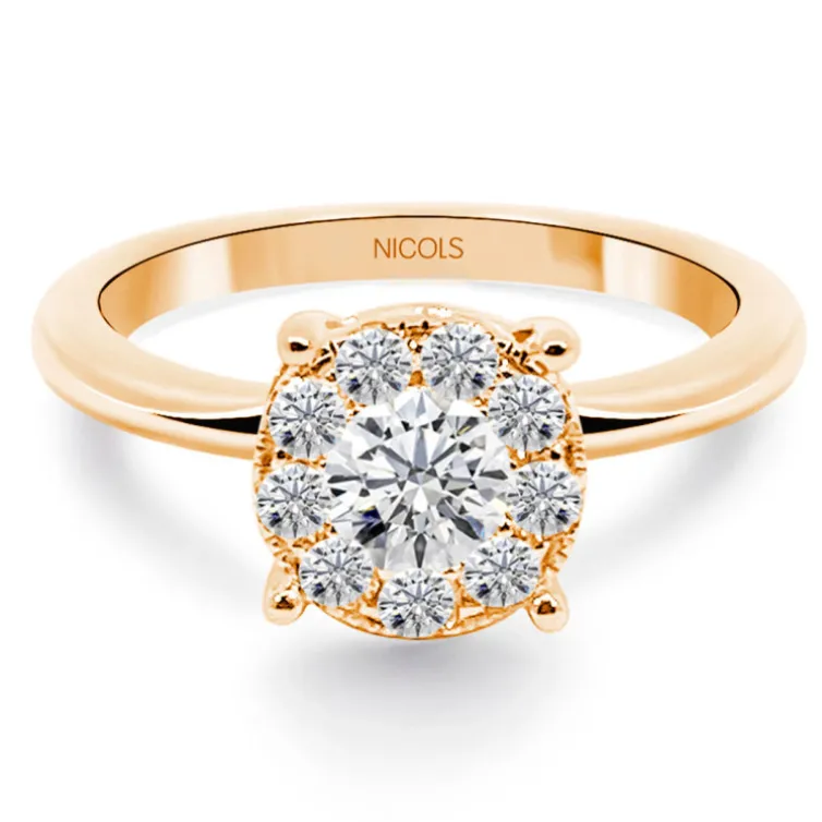 Anillo Diamantes Gardenia 0.48 Oro Rosa