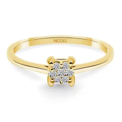 Anillo Diamantes Gardenia 0.10 Oro Amarillo