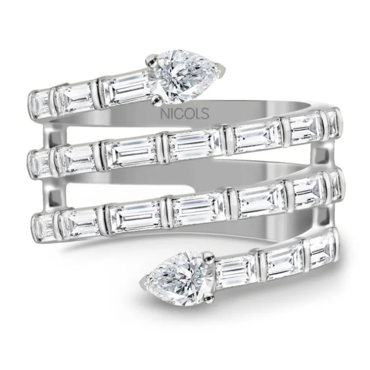 Anillo Diamantes Jasmine Snake Oro Blanco
