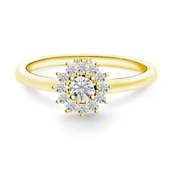 Anillo Diamantes Margarita 0.20 Oro amarillo